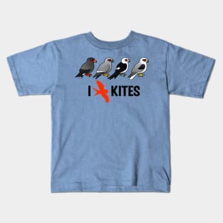 Cute Cartoon I Love Kites (Birds) Kids T-Shirt